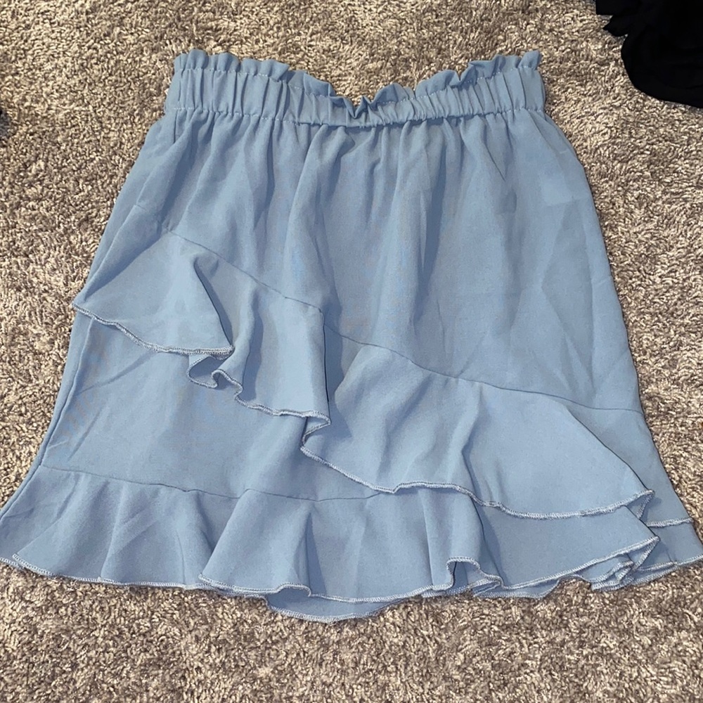 blue ruffle skirt